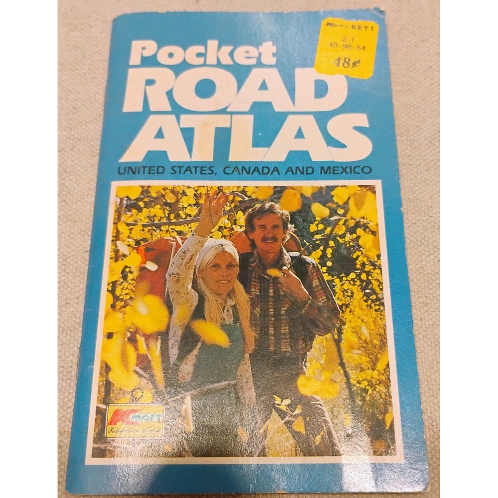 Vintage Kmart Pocket Road Atlas US Canada Mexico Maps Travel Guide Booklet